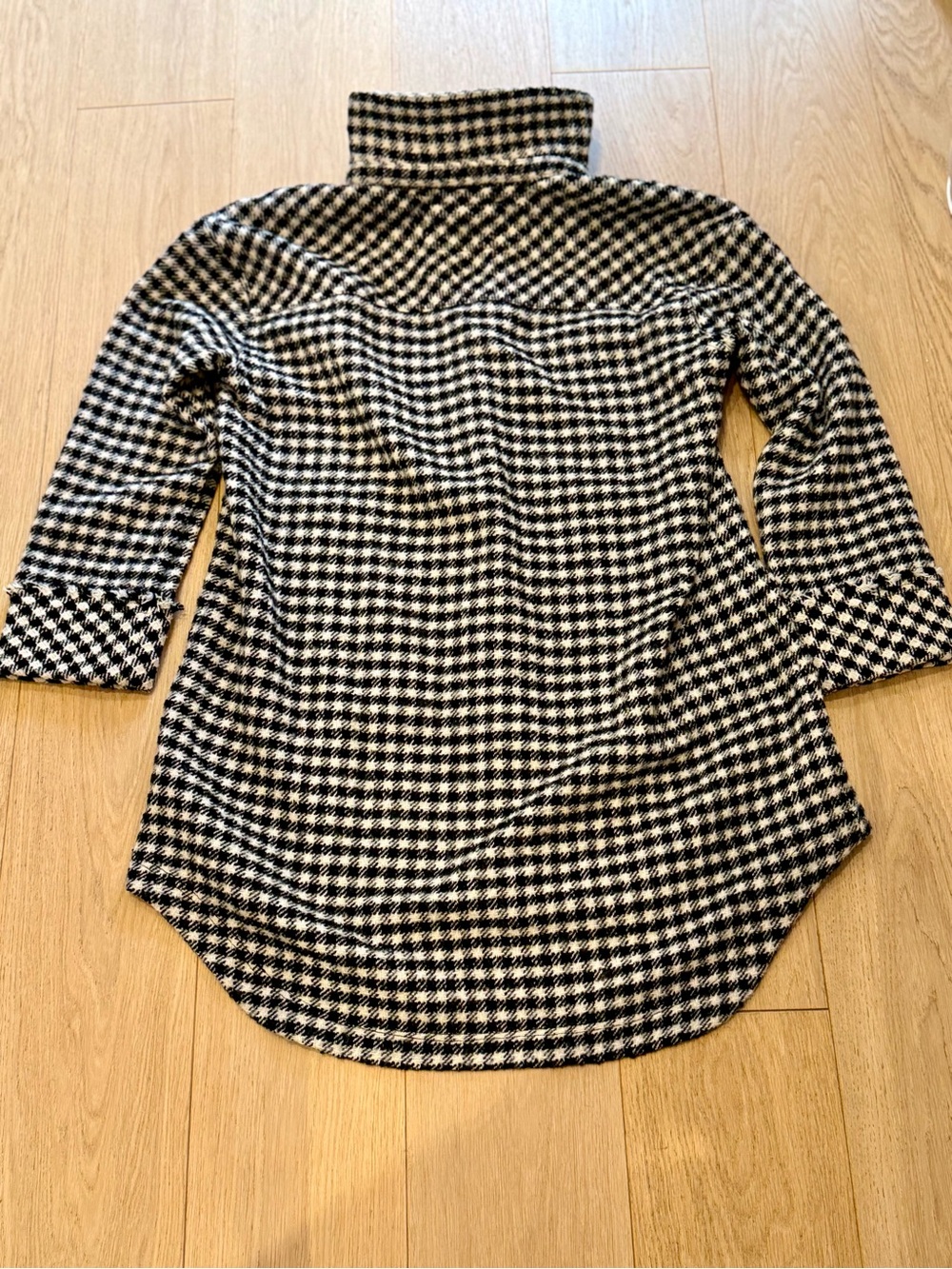 Free People We The Free Houndstooth Longline Shacket Jacket L NWT - Picture 6 of 10